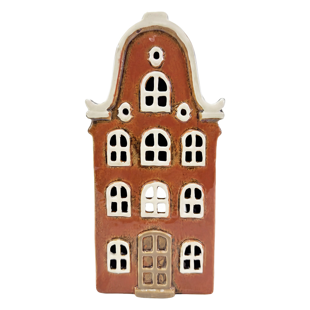 Waxinelichthouder huis 11x8x24 cm