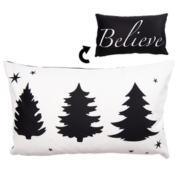 [BWX36-3] Housse de coussin Blanc Noir 30x50 cm