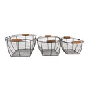 Paniers de rangement (set de 3) Marron 35x26x14 cm