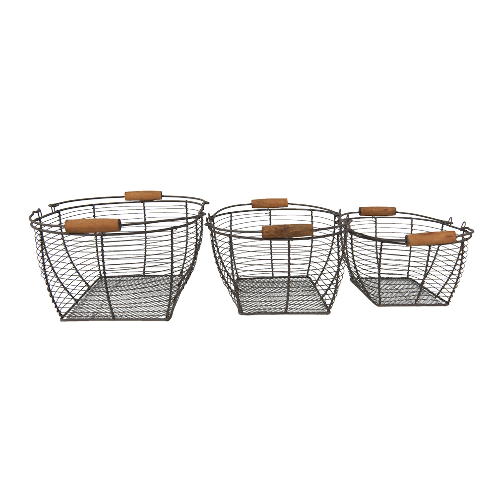 Aufbewahrungskörbe 3er Set Braun 35x26x14 cm