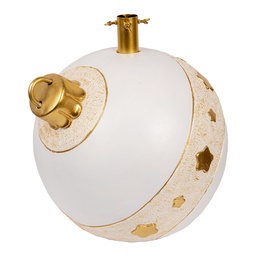 [6MG0105] Weihnachtsbaumständer Weiß Goldfarbig 40x38x38 cm
