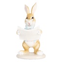 Statua Decorativa Coniglio Beige Blu 9x9x15 cm