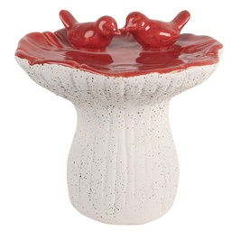 [6TE0580] Decorazione Fungo Bianco Rosso Ø 19x18 cm