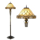 Lampada da Terra Tiffany Beige Ø 46x168 cm E27/max 2x60W