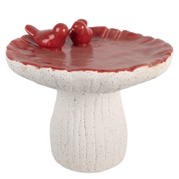 [6TE0581] Décoration Champignon Blanc Rouge Ø 25x21 cm