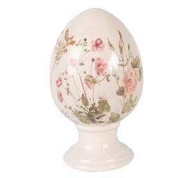 [6CE2401L] Décoration uf sur pied Beige Rose Ø 15x24 cm