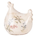 Décoration Poule Beige Rose 12x11x13 cm