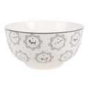 Soup Bowl White Grey Ø 14x7 cm / 500 ml