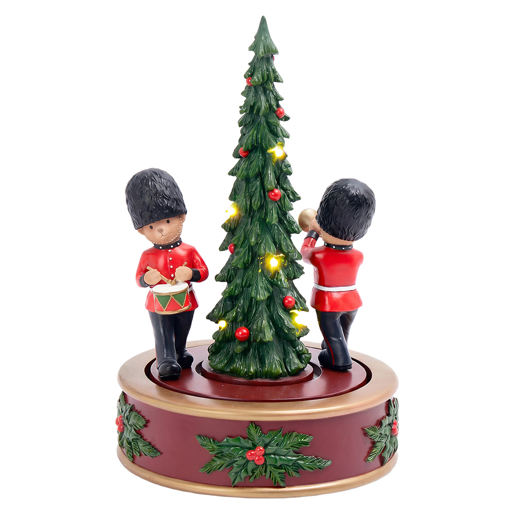 Muziekdoos kerstboom met LED Ø 17x27 cm / 3xAA