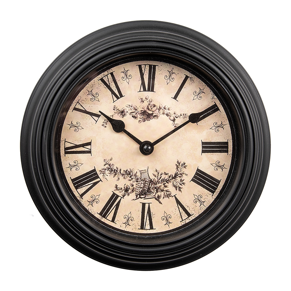 Horloge murale Noir Beige Ø 23x4 cm / 1xAA