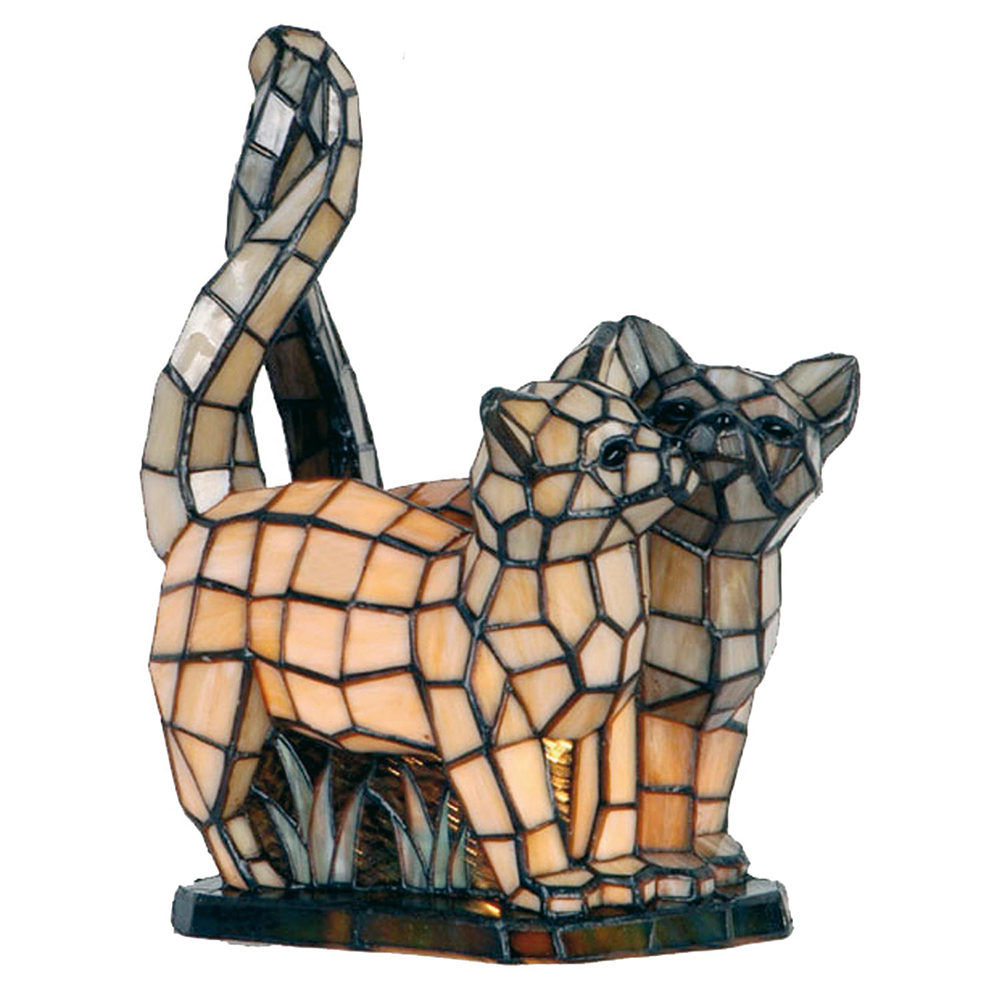 Tafellamp Tiffany katten 27x18x35 cm E14/max 1x40W
