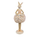 Statua Decorativa Coniglio Beige Rosa 9x7x22 cm