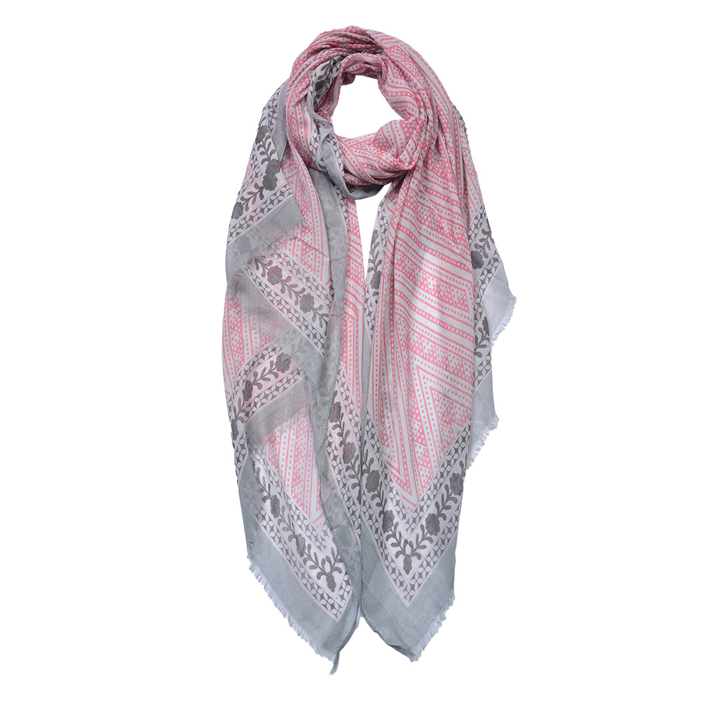 Scarf Women Print Pink 90x180 cm
