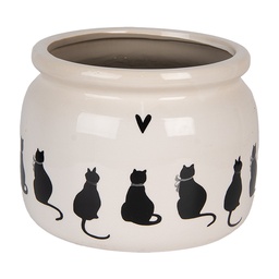 [6CEPWS0001L] Pot de fleurs d'intérieur Beige Noir Ø 20x15 cm