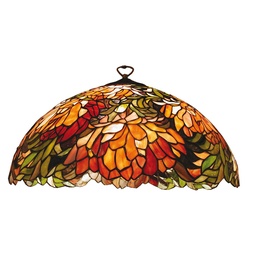 [5LL-9131] Paralume Tiffany Rosso, Verde Ø 50x24 cm