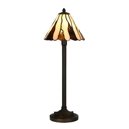 [5LL-6316] Tiffany Tischlampe Beige Ø 20x60 cm E14/max 1x40W