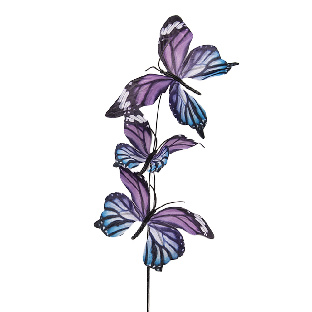 Decoratie tak met vlinders 10x10x65 cm
