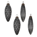 Boules de Noël set de 4 Gris 32x14x8 cm / Ø 8x15 cm