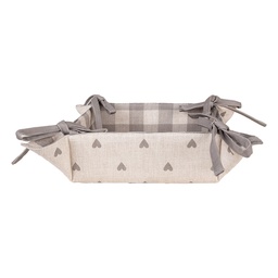 [LVT47G] Cestino di Pane Beige Grigio 35x35x8 cm
