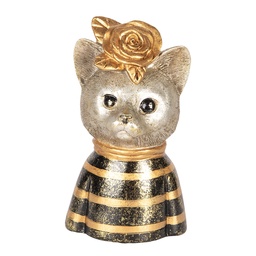 [6PR5074] Deko Katze Goldfarbig Braun 11x9x18 cm