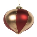 Boule de Noël Couleur or Rouge Ø 10x10 cm