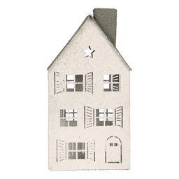 [6Y6077] Dekoration Haus Weiß Grün 16x9x32 cm
