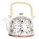 Teekanne mit Sieb Beige, Schwarz 18x14x12 cm / 800 ml