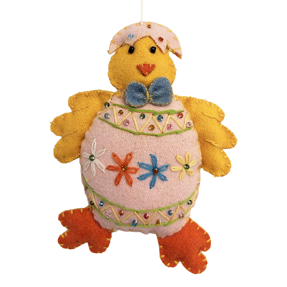 Deko-Anhänger Küken Filz Gelb Beige 9x2x11 cm