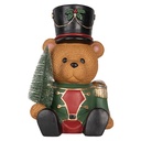 Decoration Bear Brown Green 25x25x38 cm