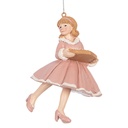 Décoration pendentif Ballerine Rose Beige 7x7x11 cm