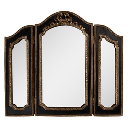 [62S317] Wandspiegel Schwarz Goldfarbig 38x2x34 cm