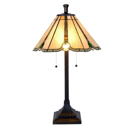 [5LL-6367] Lampe de table Tiffany Beige Marron Ø 40x67 cm E27/max 2x60W