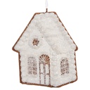 Dekoration Anhänger Haus Weiß Braun 9x1x10 cm