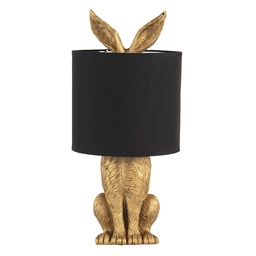 [6LMC0013GO] Tischlampe Kaninchen Goldfarbig, Schwarz Ø 20x43 cm E27/max 1x60W
