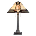 Lampe de table Tiffany Beige 45x45x80 cm E27/max 2x60W