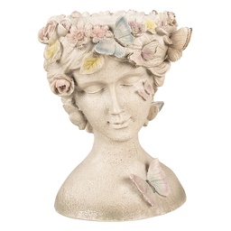 [6PR3895] Blumentopf für Innen Grau 20x18x26 cm