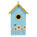 Vogelhaus Blau Gelb 15x10x22 cm