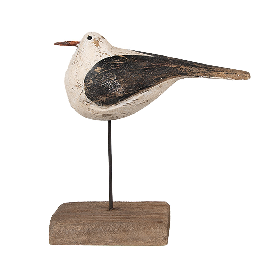 Decorativa Uccello Bianco Marrone 12x5x13 cm