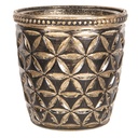 Portacandele in Vetro Fiori Marrone Ø 9x9 cm