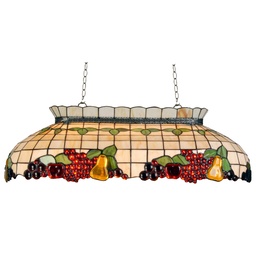 [5LL-5321] Lampada a Sospensione Tiffany Beige, Rosso 94x41x115 cm E27/max 3x60W