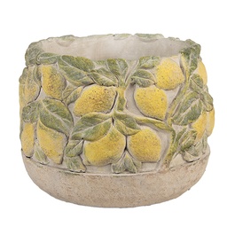 [6TE0575] Vaso Porta Pianta Beige Giallo Ø 19x15 cm