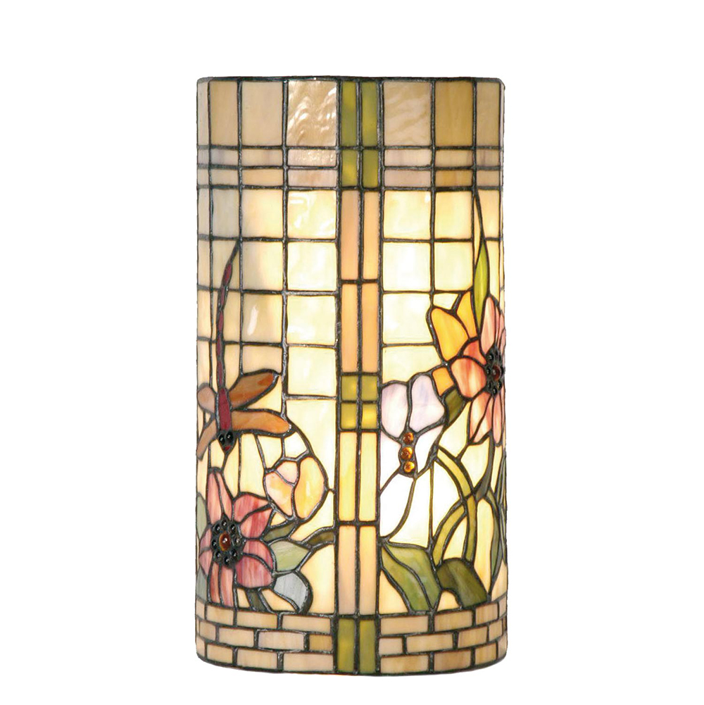Applique Tiffany Beige, Verde 20x11x36 cm E14/max 2x40W