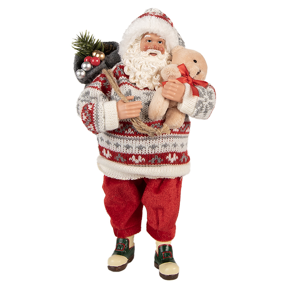 Decoratie kerstman 13x13x28 cm