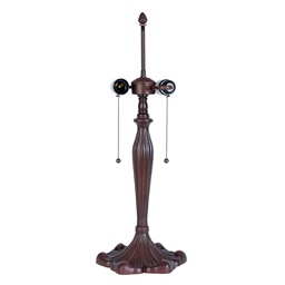 [5LL-5791] Pied de lampe Lampe de table Tiffany Marron Ø 23x62 cm E27/max 2x60W