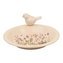 Mangiatoia per uccelli Beige Rosa Ø 26x10 cm