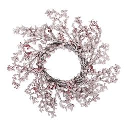[66661] Weihnachtsdeko Kranz Braun Weiß Ø 55 cm