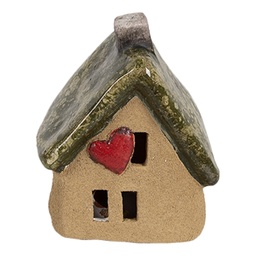 [6CE1780] Dekoration Haus Braun Grün 7x6x9 cm