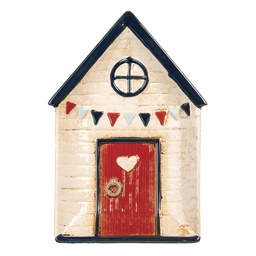 [6CE1866] Piatto da cena Beige Blu 27x18x3 cm