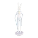 Decoration Rabbit White Blue Ø 10x40 cm