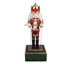 [6H2467] Decoration nutcracker Green Red 12x9x30 cm